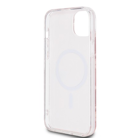 Husa pentru iPhone 15 / iPhone 14 / iPhone 13 - Guess IML GCube MagSafe (GUHMP15SHGCUSTGP) - Pink