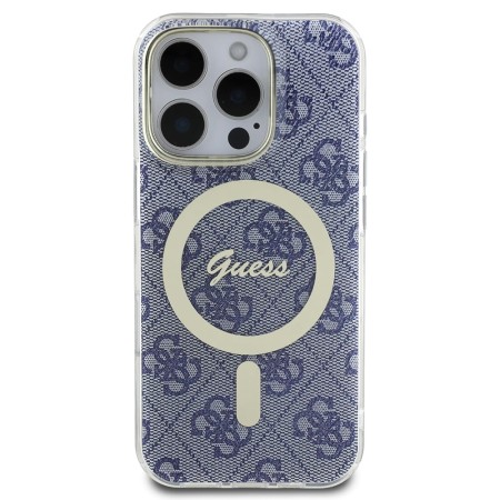 Husa pentru iPhone 16 Pro Max - Guess IML 4G MagSafe (GUHMP16XH4STB) - Blue