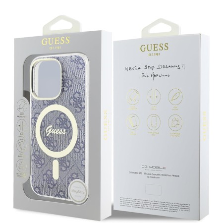 Husa pentru iPhone 16 Pro Max - Guess IML 4G MagSafe (GUHMP16XH4STB) - Blue