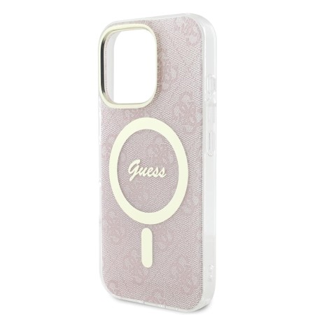 Husa pentru iPhone 16 Pro - Guess IML 4G MagSafe (GUHMP16LH4STP) - Pink