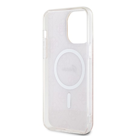 Husa pentru iPhone 16 - Guess IML 4G MagSafe (GUHMP16SH4STP) - Pink