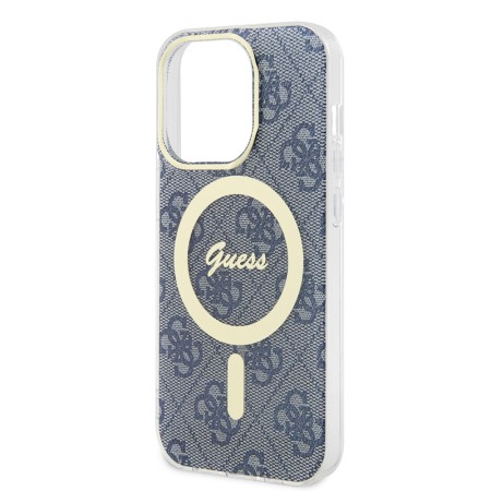 Husa pentru iPhone 15 Pro Max - Guess IML 4G MagSafe (GUHMP15XH4STB) - Blue