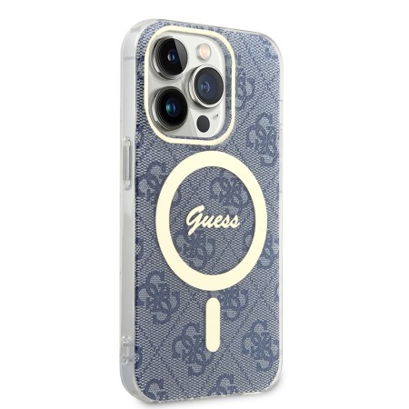 Husa pentru iPhone 15 Pro - Guess IML 4G MagSafe (GUHMP15LH4STB) - Blue