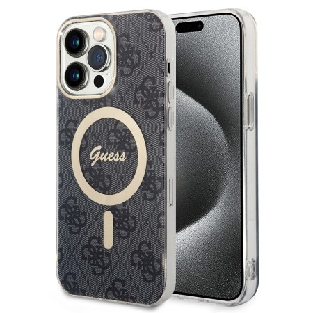 Husa pentru iPhone 15 Pro - Guess IML 4G MagSafe (GUHMP15LH4STK) - Black