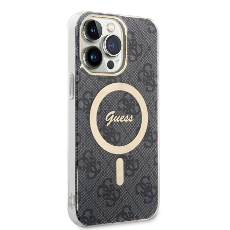 Husa pentru iPhone 15 Pro - Guess IML 4G MagSafe (GUHMP15LH4STK) - Black