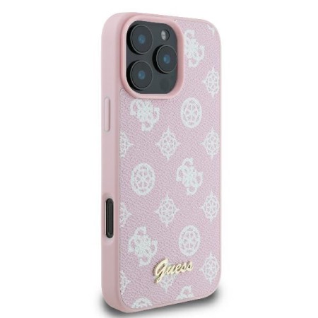 Husa pentru iPhone 16 Pro - Guess Peony Script MagSafe (GUHMP16LPGPYSP) - Pink