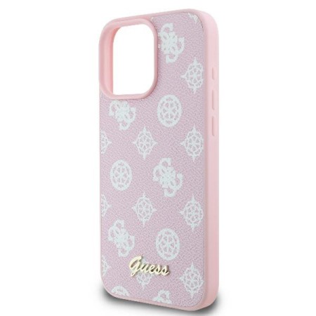 Husa pentru iPhone 16 Pro - Guess Peony Script MagSafe (GUHMP16LPGPYSP) - Pink