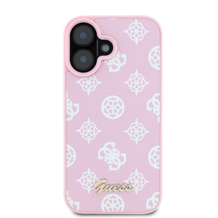 Husa pentru iPhone 16 Plus - Guess Peony Script MagSafe (GUHMP16MPGPYSP) - Pink