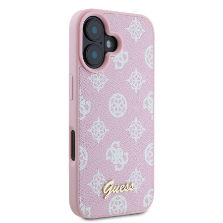 Husa pentru iPhone 16 Plus - Guess Peony Script MagSafe (GUHMP16MPGPYSP) - Pink