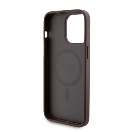 Husa pentru iPhone 15 Pro Max - Guess Hardcase Powerbank MagSafe (GUBPM5P15X4GEMGW) - Brown