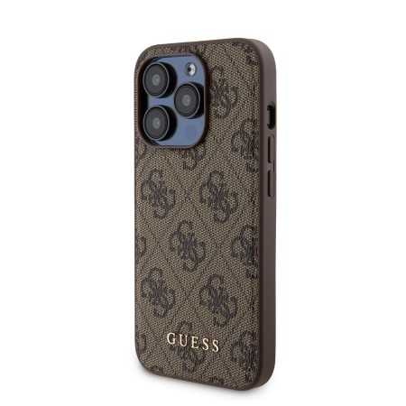 Husa pentru iPhone 15 Pro - Guess Hardcase Powerbank MagSafe (GUBPM5P15L4GEMGW) - Brown