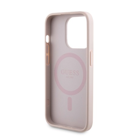 Husa pentru iPhone 15 Pro - Guess Hardcase Powerbank MagSafe (GUBPM5P15L4GEMGP) - Pink