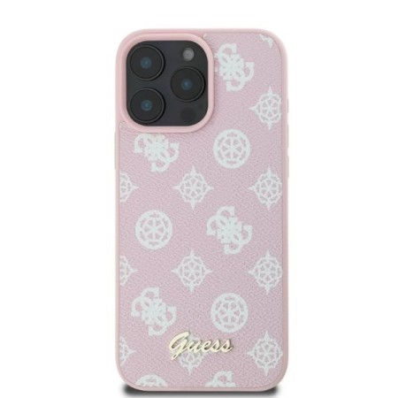 Husa pentru iPhone 16 Pro Max - Guess Peony Script MagSafe (GUHMP16XPGPYSP) - Pink