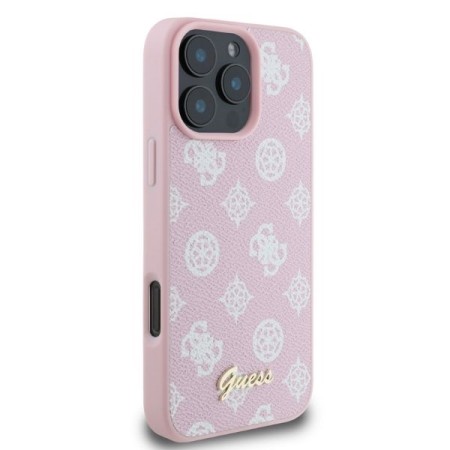 Husa pentru iPhone 16 Pro Max - Guess Peony Script MagSafe (GUHMP16XPGPYSP) - Pink