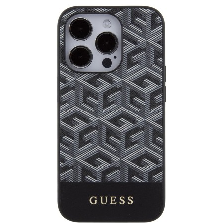 Husa pentru iPhone 15 Pro Max - Guess GCube Stripes MagSafe (GUHMP15XHGCFSEK) - Black