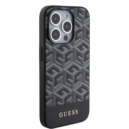 Husa pentru iPhone 15 Pro Max - Guess GCube Stripes MagSafe (GUHMP15XHGCFSEK) - Black