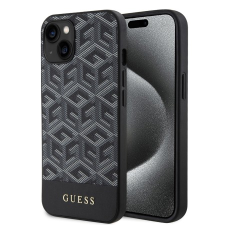 Husa pentru iPhone 15 / iPhone 14 / iPhone 13 - Guess GCube Stripes MagSafe (GUHMP15SHGCFSEK) - Black