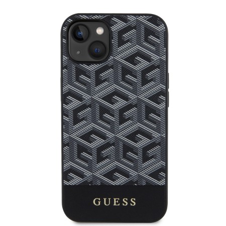 Husa pentru iPhone 15 / iPhone 14 / iPhone 13 - Guess GCube Stripes MagSafe (GUHMP15SHGCFSEK) - Black