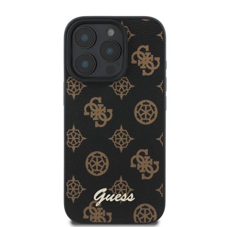 Husa pentru iPhone 16 Pro - Guess Peony Script MagSafe (GUHMP16LPGPYSK) - Black