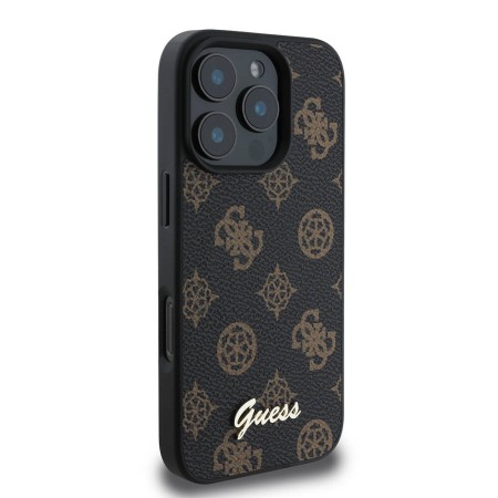 Husa pentru iPhone 16 Pro - Guess Peony Script MagSafe (GUHMP16LPGPYSK) - Black