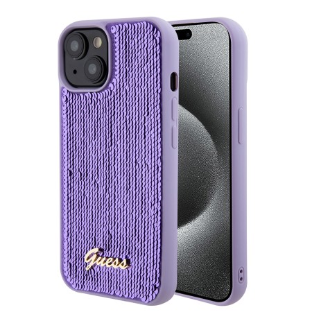 Husa pentru iPhone 15 / iPhone 14 / iPhone 13 - Sequin Script Metal (GUHCP15SPSFDGSU) - Purple