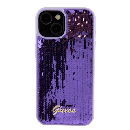 Husa pentru iPhone 15 / iPhone 14 / iPhone 13 - Sequin Script Metal (GUHCP15SPSFDGSU) - Purple