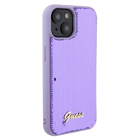 Husa pentru iPhone 15 / iPhone 14 / iPhone 13 - Sequin Script Metal (GUHCP15SPSFDGSU) - Purple