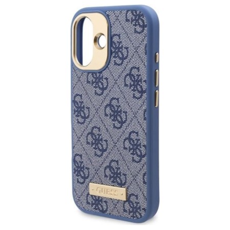 Husa pentru iPhone 16 Plus - Guess Hardcase 4G Logo Plate MagSafe (GUHMP16MU4GPRB) - Blue