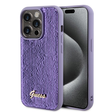 Husa pentru iPhone 15 Pro Max - Sequin Script Metal (GUHCP15XPSFDGSU) - Purple