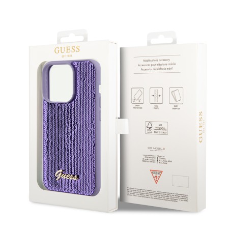 Husa pentru iPhone 15 Pro Max - Sequin Script Metal (GUHCP15XPSFDGSU) - Purple