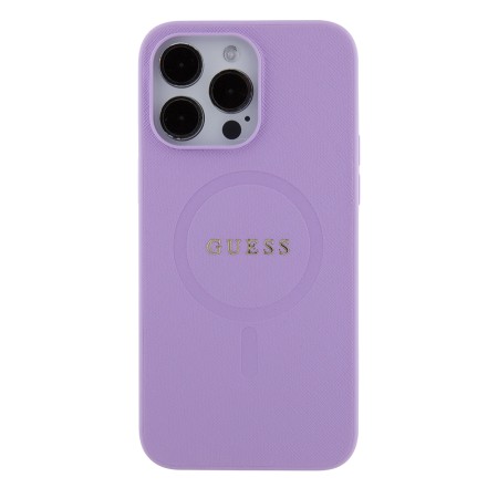 Husa pentru iPhone 15 Pro - Guess Saffiano MagSafe (GUHMP15LPSAHMCU) - Purple