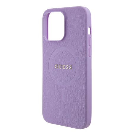 Husa pentru iPhone 15 Pro - Guess Saffiano MagSafe (GUHMP15LPSAHMCU) - Purple