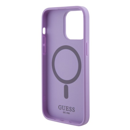 Husa pentru iPhone 15 Pro - Guess Saffiano MagSafe (GUHMP15LPSAHMCU) - Purple