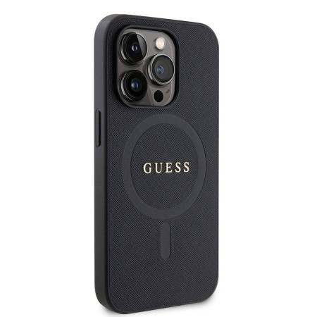 Husa pentru iPhone 15 Pro - Guess Saffiano MagSafe (GUHMP15LPSAHMCK) - Black