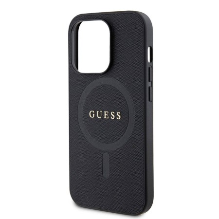 Husa pentru iPhone 15 Pro - Guess Saffiano MagSafe (GUHMP15LPSAHMCK) - Black