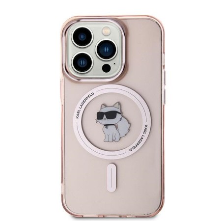 Husa pentru iPhone 14 Pro Max - Karl Lagerfeld IML MagSafe (KLHMP14XHFCCNOP) - Pink Choupette