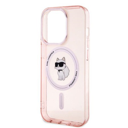 Husa pentru iPhone 14 Pro Max - Karl Lagerfeld IML MagSafe (KLHMP14XHFCCNOP) - Pink Choupette