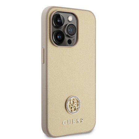 Husa pentru iPhone 15 Pro - Strass Metal Logo (GUHCP15LPS4DGPD) - Gold