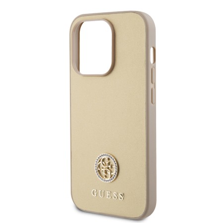 Husa pentru iPhone 15 Pro - Strass Metal Logo (GUHCP15LPS4DGPD) - Gold