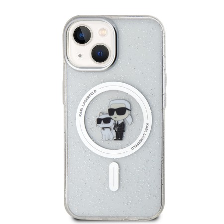 Husa pentru iPhone 15 / iPhone 14 / iPhone 13 - Karl Lagerfeld Glitter MagSafe (KLHMP15SHGKCNOT) - Transparent KarlandChoupette