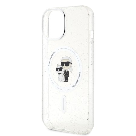 Husa pentru iPhone 15 / iPhone 14 / iPhone 13 - Karl Lagerfeld Glitter MagSafe (KLHMP15SHGKCNOT) - Transparent KarlandChoupette