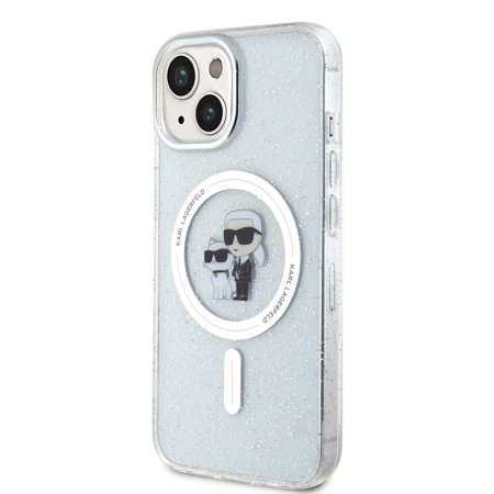 Husa pentru iPhone 15 / iPhone 14 / iPhone 13 - Karl Lagerfeld Glitter MagSafe (KLHMP15SHGKCNOT) - Transparent KarlandChoupette