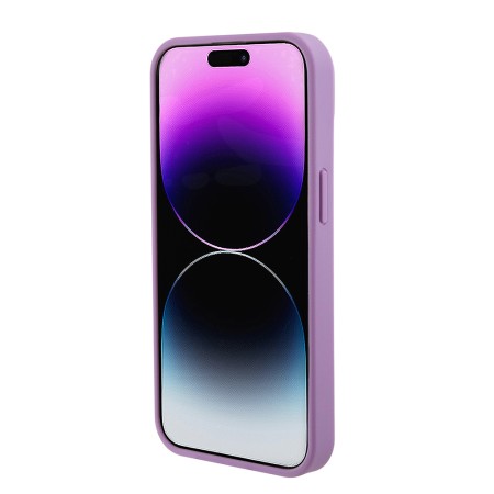 Husa pentru iPhone 15 / iPhone 14 / iPhone 13 - Guess Leather 4G Stamped (GUHCP15SP4EPMU) - Light Purple