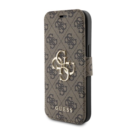 Husa pentru iPhone 15 / iPhone 14 / iPhone 13 - Guess Book 4G (GUBKP15S4GMGBR) - Brown