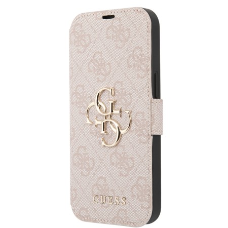 Husa pentru iPhone 15 / iPhone 14 / iPhone 13 - Guess Book 4G (GUBKP15S4GMGPI) - Pink