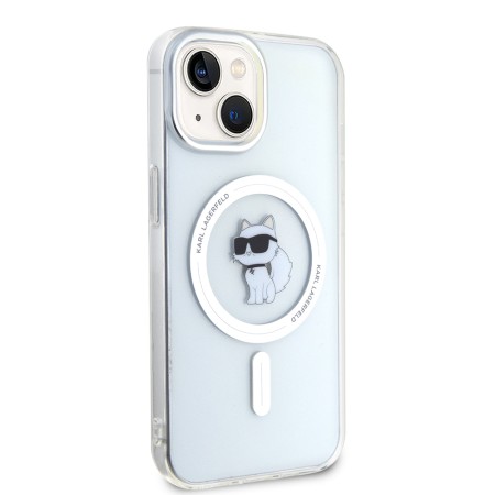 Husa pentru iPhone 15 / iPhone 14 / iPhone 13 - Karl Lagerfeld IML MagSafe (KLHMP15SHFCCNOT) - Transparent Choupette