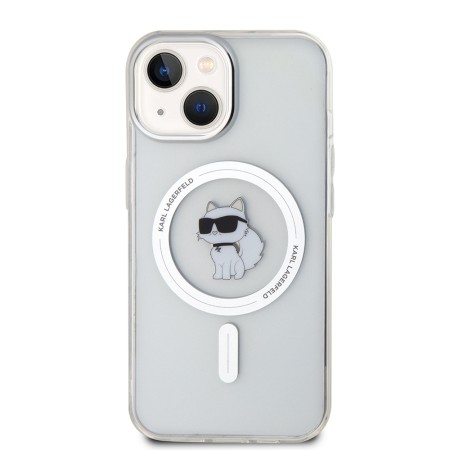 Husa pentru iPhone 15 / iPhone 14 / iPhone 13 - Karl Lagerfeld IML MagSafe (KLHMP15SHFCCNOT) - Transparent Choupette