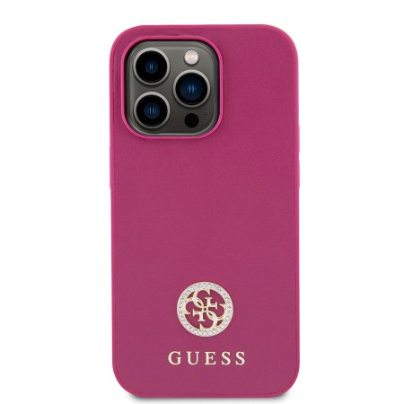 Husa pentru iPhone 15 Pro - Strass Metal Logo (GUHCP15LPS4DGPP) - Pink