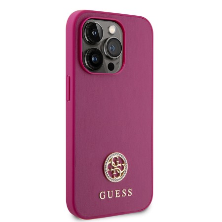 Husa pentru iPhone 15 Pro - Strass Metal Logo (GUHCP15LPS4DGPP) - Pink