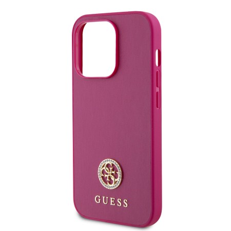 Husa pentru iPhone 15 Pro - Strass Metal Logo (GUHCP15LPS4DGPP) - Pink